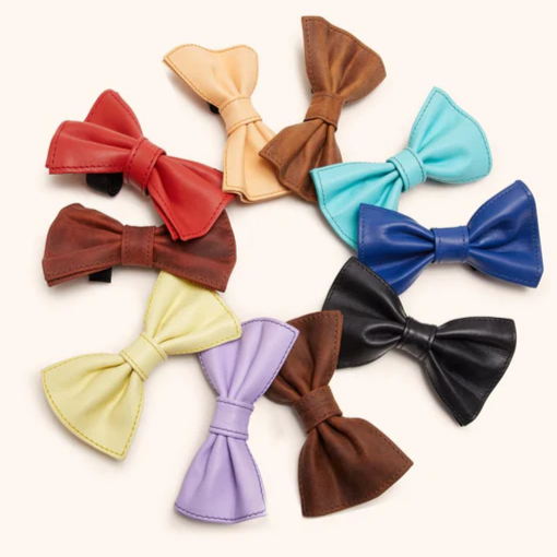 Leather Pop-Color Bow Ties