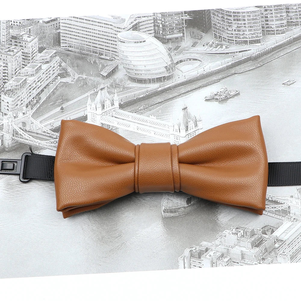 Leather Pop-Color Bow Ties