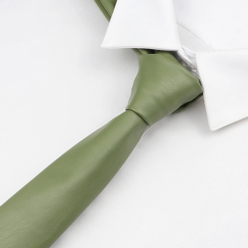 Leather Pop-Color Necktie