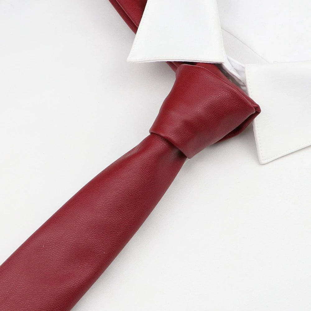 Leather Pop-Color Necktie