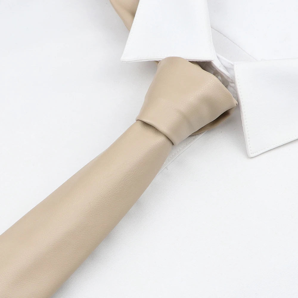 Leather Pop-Color Necktie