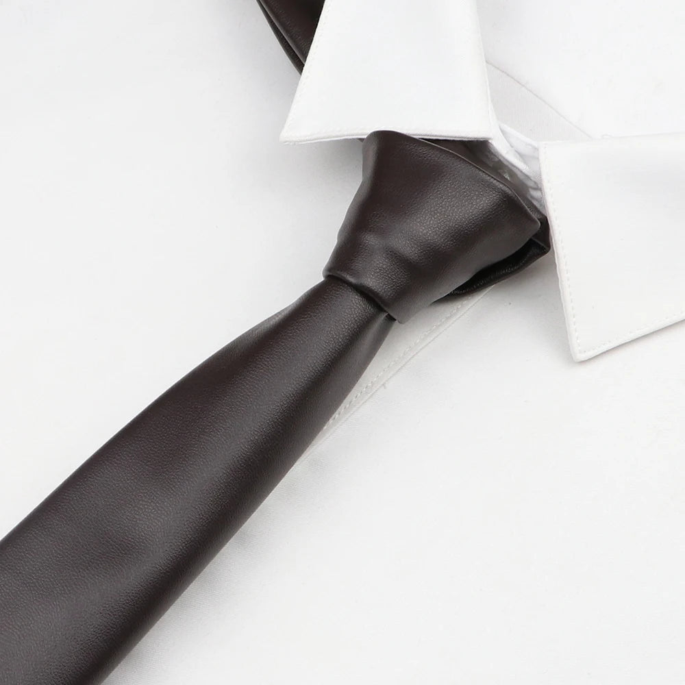 Leather Pop-Color Necktie