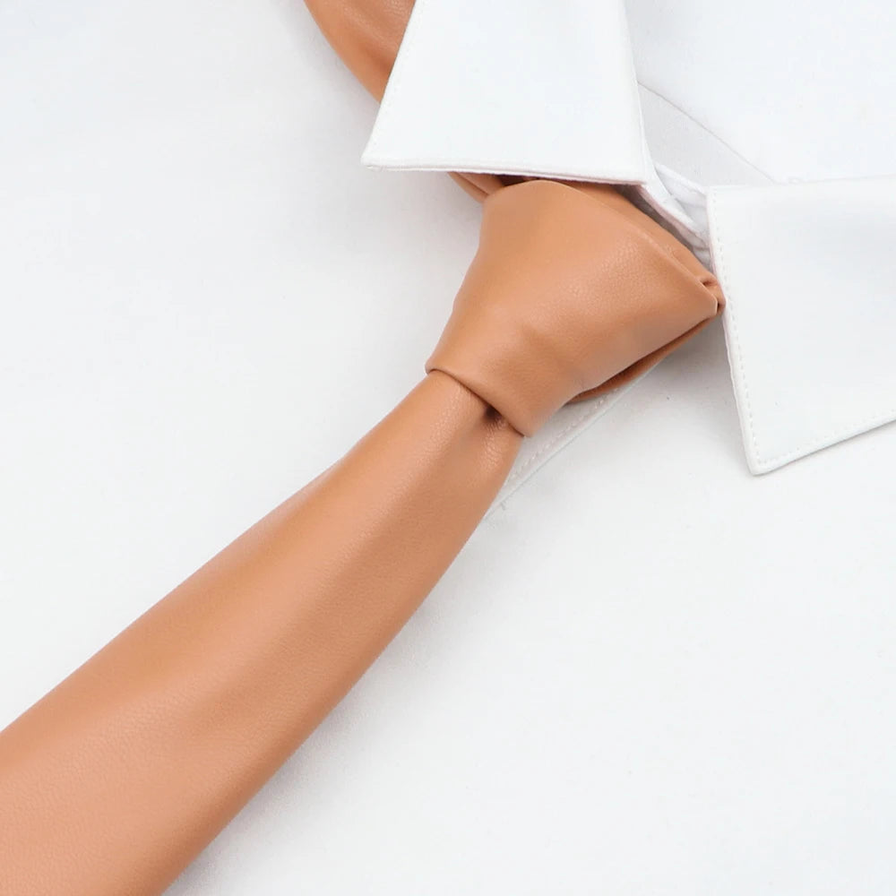 Leather Pop-Color Necktie