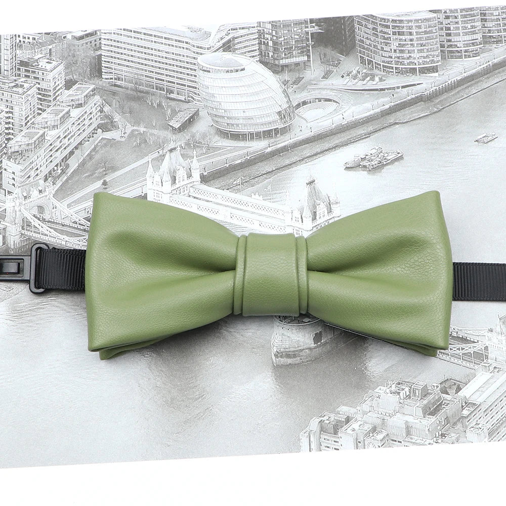 Leather Pop-Color Bow Ties