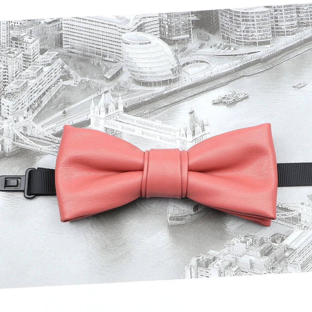 Leather Pop-Color Bow Ties