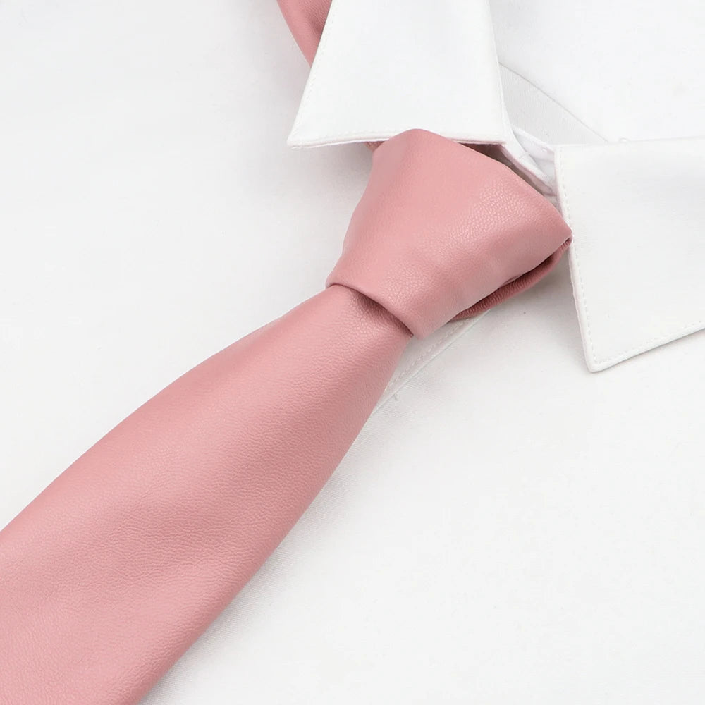 Leather Pop-Color Necktie